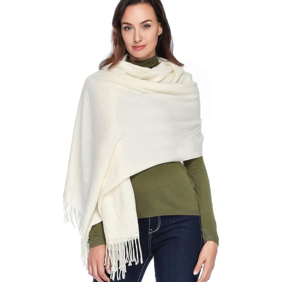 NEW Extra Large Thick Pashmina Shawl Wrap Wool Blend Soft Warm Scarves Blanket - Picture 1 of 5